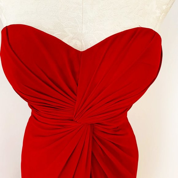 Nordstrom 4 Maxi Twist Strapless Formal Dress Red - Picture 4 of 13